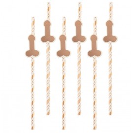 Papírové slámky penis 6ks