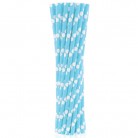 Papírová brčka světle modrá 24 ks