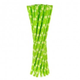 Papírová brčka zelená 24 ks