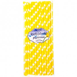 Papírová brčka žlutá 24 ks