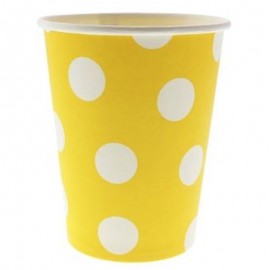 Kelímek s puntíky žlutý