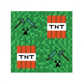 Papírové ubrousky Pixel - Minecraft - 33 x 33 cm - 20 ks