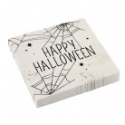 Papírové party ubrousky Happy Halloween - pavučiny 33x33cm, 16 ks
