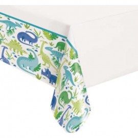 Plastový ubrus DINOSAURUS - zelenomodrý - 137 x 213 cm