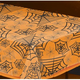 Plastový ubrus Halloween Pavučiny průhledný - 274 x 139 cm