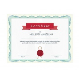 Certifikát pro nejlepší manželku